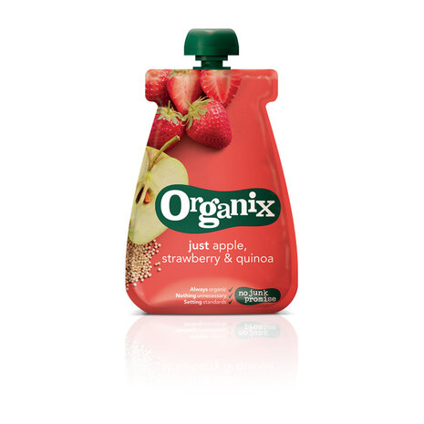 Organix Just Pouch Appel-aardbei &amp; Quinoa (12+) 100 Gr
