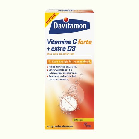 Davitamon Vitamine C &amp; D3 Bruistabletten 15brt