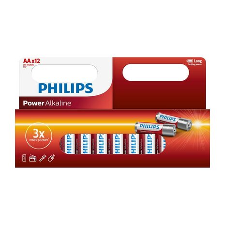 Philips Batterij Power Alkaline Aa Lr6 12 St