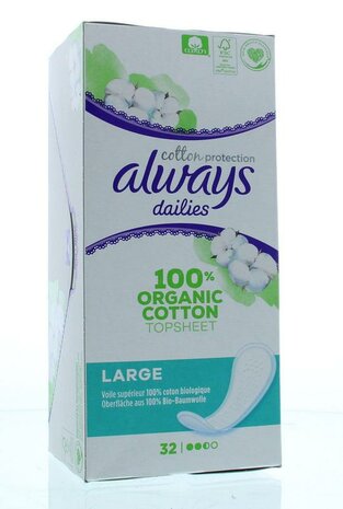 Always Dailies Cotton Protection Inlegkruisjes Large 32st