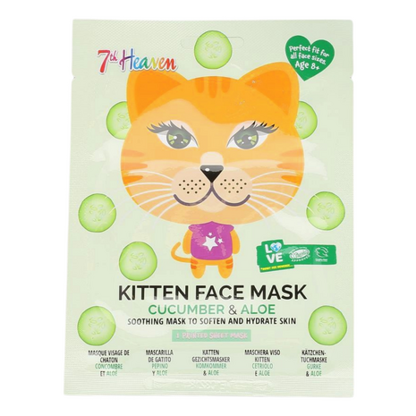 Montagne Kitten Sheet Face Mask Cucumber &amp; Aloe 1st