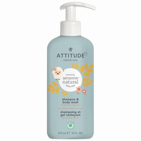 Attitude Sensitive Skin Baby Care Haar &amp; Body Wash 2in1 Havermout 473 Ml