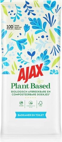 Ajax Doekjes Plant Based 100st Bad/toile 100stuks