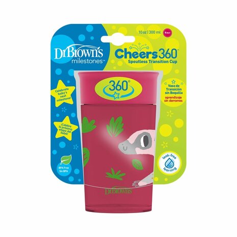 Dr Brown&#039;s Cheers 360 Cup 300ml Roze St
