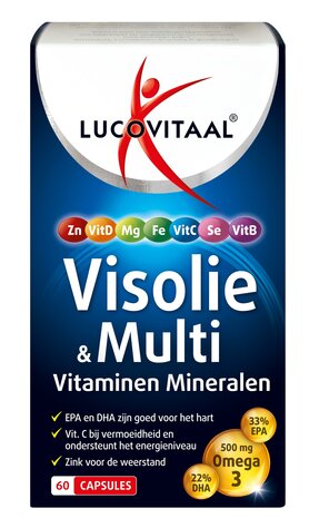 Lucovitaal Visolie &amp; Multi Vitaminen Mineralen 60ca