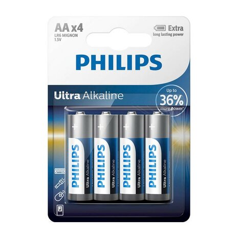 Philips Batterij Ultra Alkaline Aa Lr6 4 St