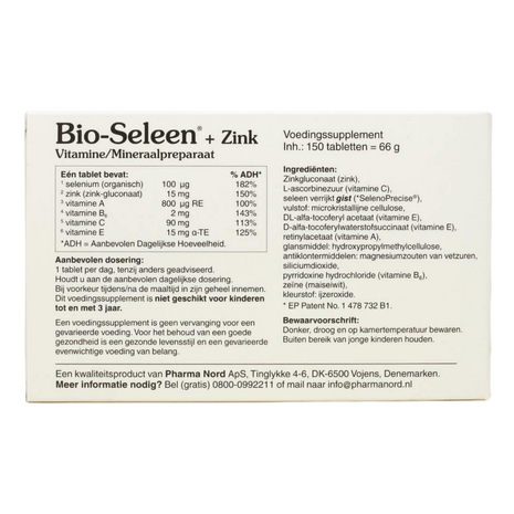 Pharma Nord Bio-Seleen + Zink Voedingssupplement - 150 Tabletten
