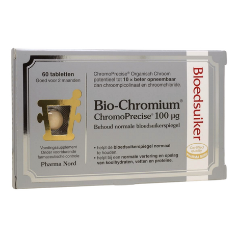 Pharma Nord Bio-Chromium voor het Behoud van een Normale Bloedsuikerspiegel, 60 Tabletten