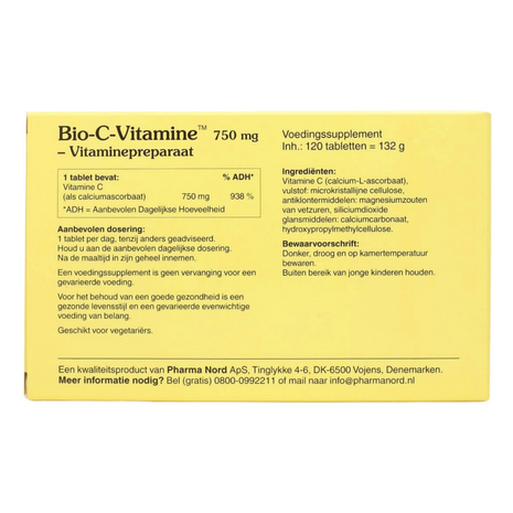 Pharma Nord Bio-C-Vitamine 750 mg - 120 Tabletten - Vitamine C Supplement