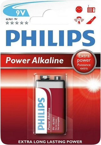PHILIPS POWER ALKALINE 9V/6LR61 BLISTER 1 1 ST