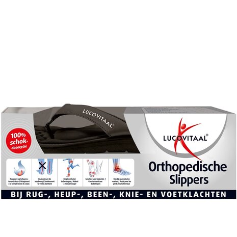Lucovitaal Orthopedische slippers maat 37-38 zwart 1paar