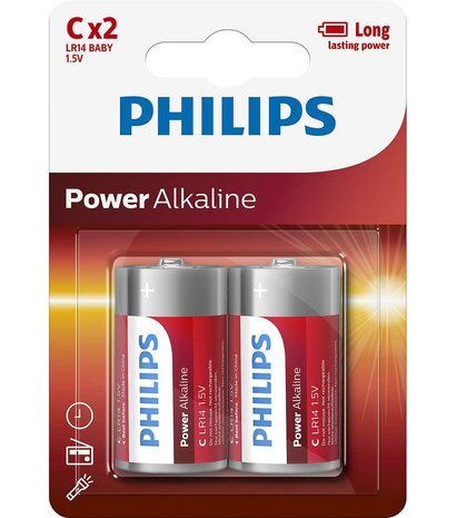 PHILIPS POWER ALKALINE C/LR14 BLISTER 2 1 ST