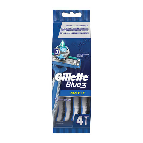 GILLETTE BLUE 3 WEGWERPMESJES MEN SIMPLE 4 ST
